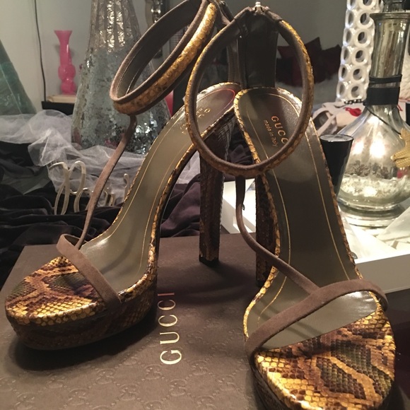 Gucci Yellow Python Heels (Size 41) - Picture 5 of 5